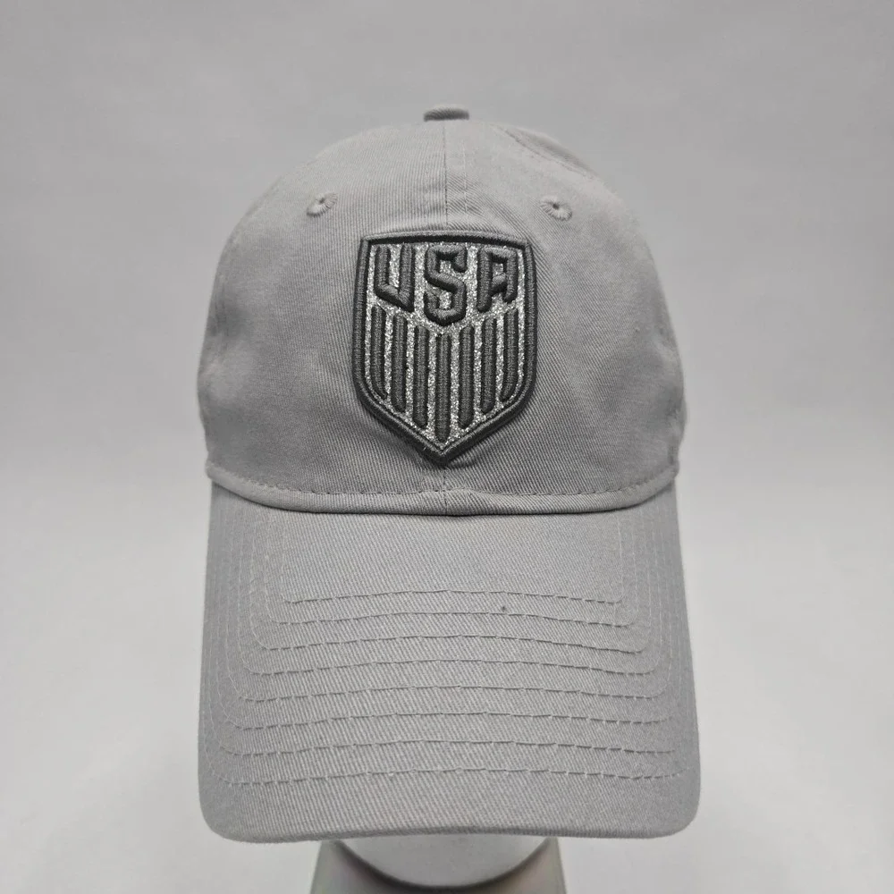 USA Olympics New Era Women's‎ Grey Baseball Hat Cap Strap Back Soccer Sparkle